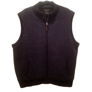 Pendleton Men’s Sweater Vest Full-Zip 100% Washable Wool Blue Fleece Large Fall